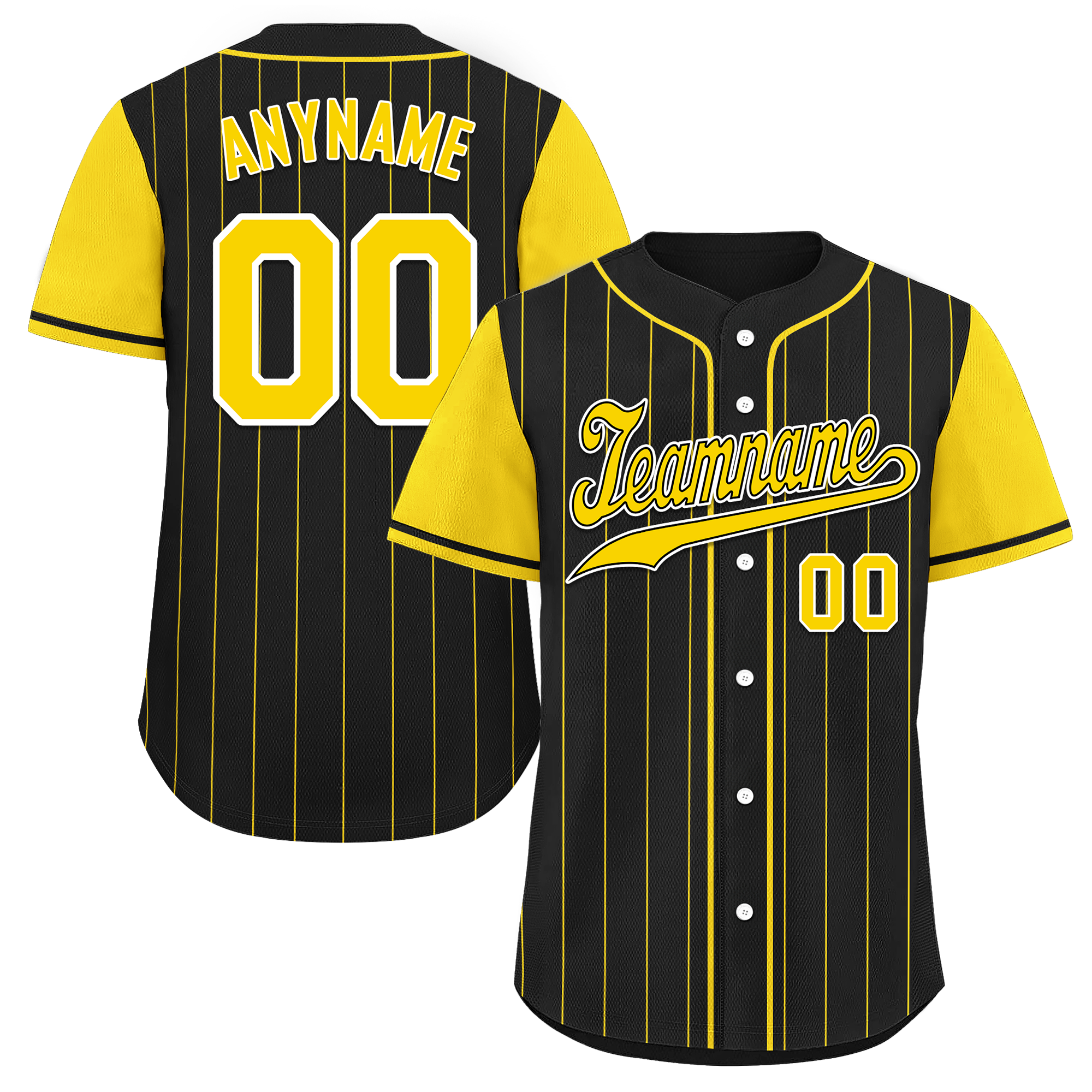 Custom Black Gold Stripe Fashion Personalized Authentic Baseball Jersey BSBJ01-D017217