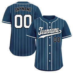 Custom Blue Stripe Fashion Personalized Authentic Baseball Jersey BSBJ01-D017258