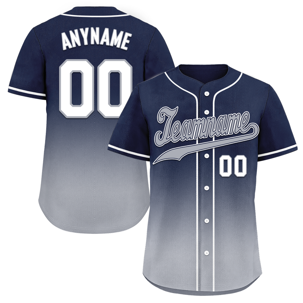 Custom Blue Grey Fade Fashion Personalized Authentic Baseball Jersey BSBJ01-D0a70b8