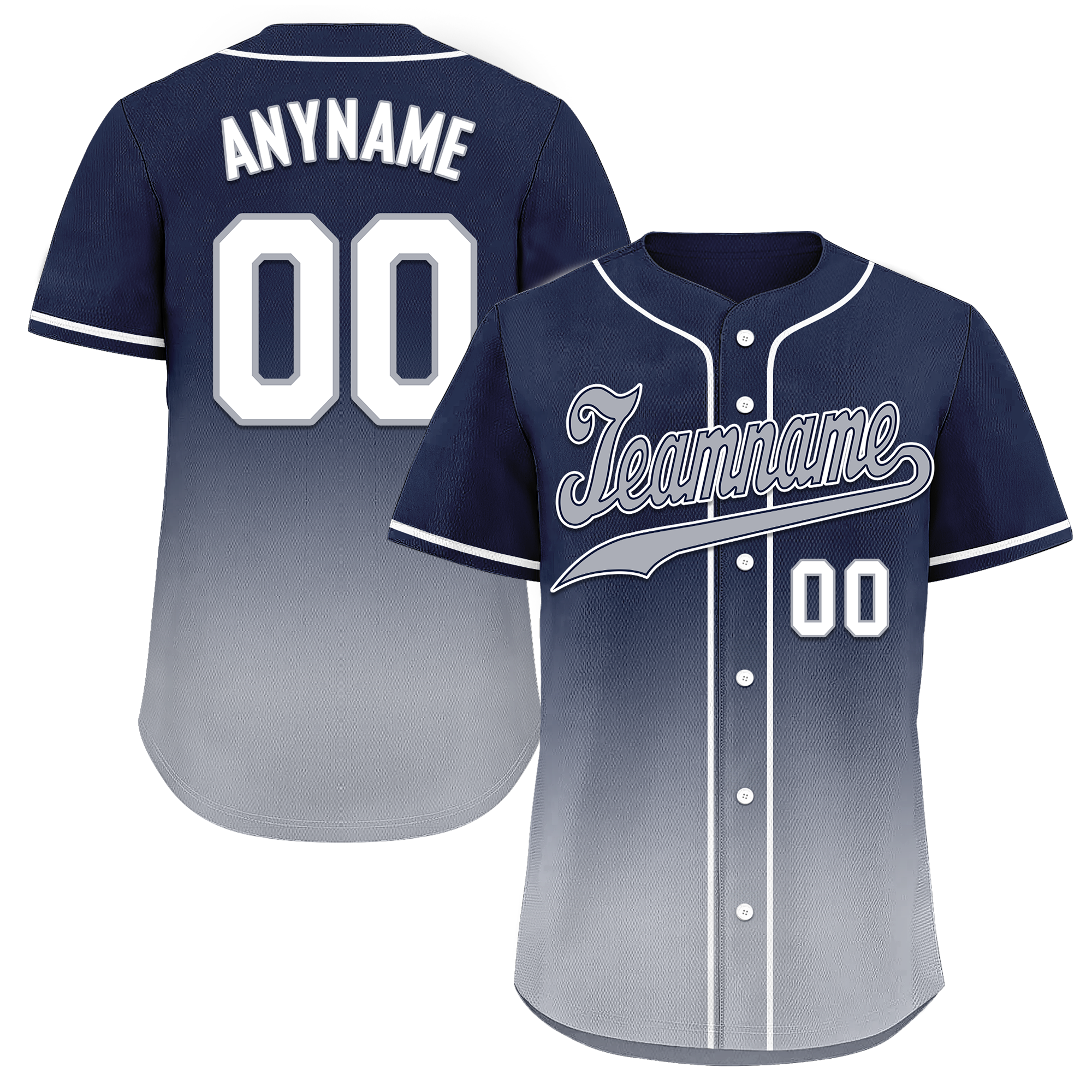 Custom Blue Grey Fade Fashion Personalized Authentic Baseball Jersey BSBJ01-D0a70b8