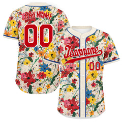 Custom Graffiti Pattern Abstract Floral Patterns Personalized Authentic Baseball Jersey BSBJ01-D020171-5