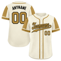 Custom Beige Raglan Sleeves Personalized Authentic Baseball Jersey BSBJ01-D017201