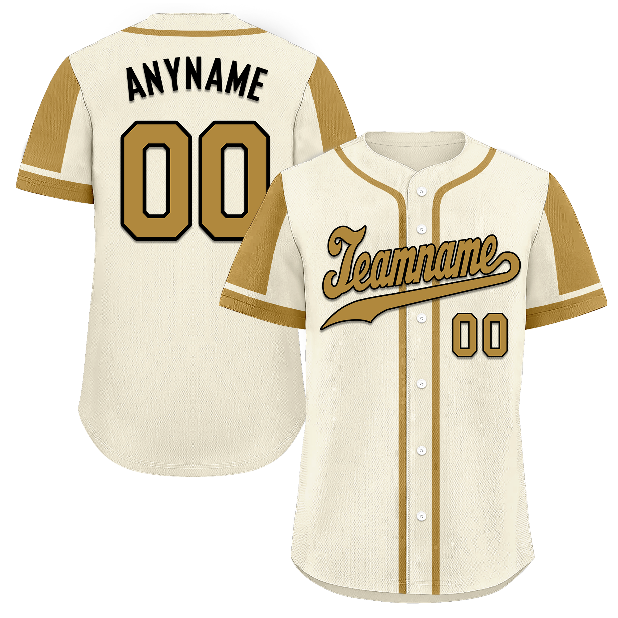 Custom Beige Raglan Sleeves Personalized Authentic Baseball Jersey BSBJ01-D017201