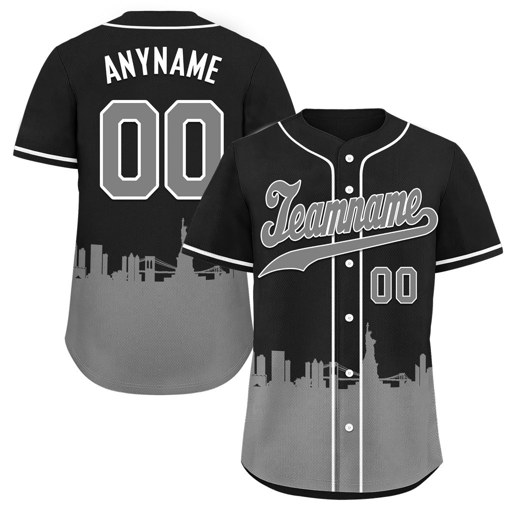 Custom Black Gray City Edition Personalized Authentic Baseball Jersey BSBJ01-D017125