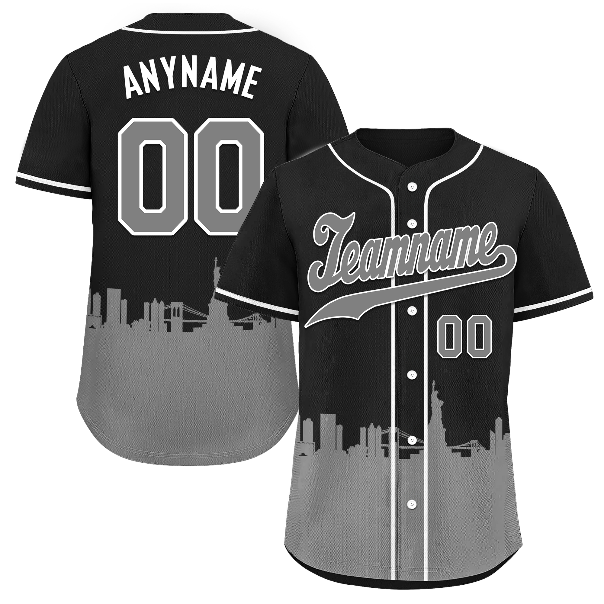 Custom Black Gray City Edition Personalized Authentic Baseball Jersey BSBJ01-D017125