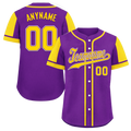 Custom Purple Yellow Raglan Sleeves Personalized Authentic Baseball Jersey BSBJ01-D017172