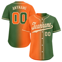 Custom Orange Green Gradient Fashion Personalized Authentic Baseball Jersey BSBJ01-D0a708d