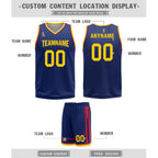 Custom Navy Blue Red Gold Golden State City Edition Personalized Reversible Basketball Set Sports Basketball Jersey BBJ01R-D0610-10-COOLMAX