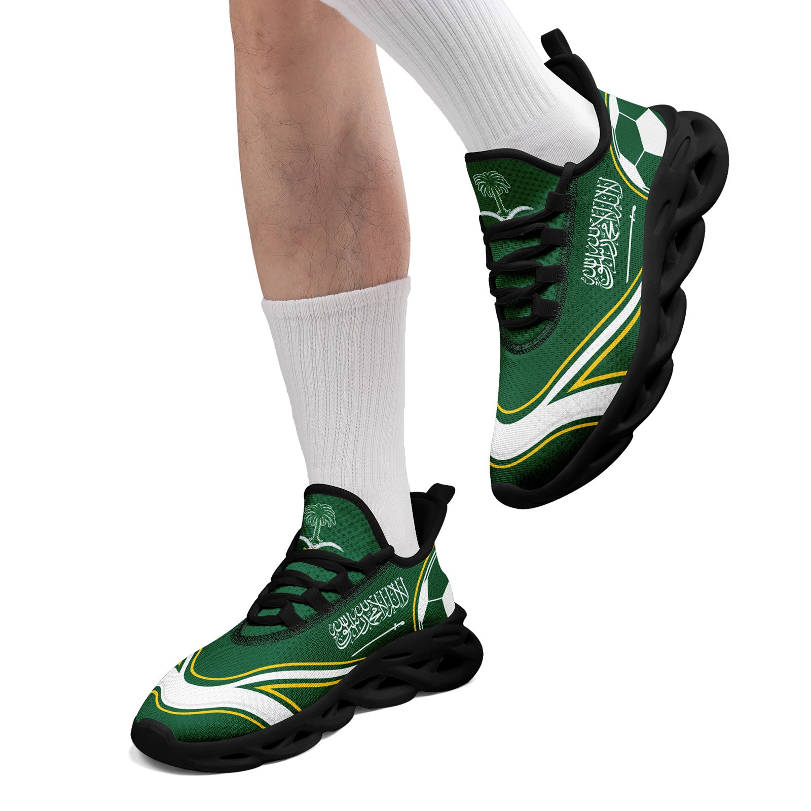 Custom Saudi Arabia 2026 World Cup Sneakers DIY Country Flag Running Shoes Lightweight Sport Shoes Gift for Football Fans Personalized Team Name and Logo FN003-F009078-4