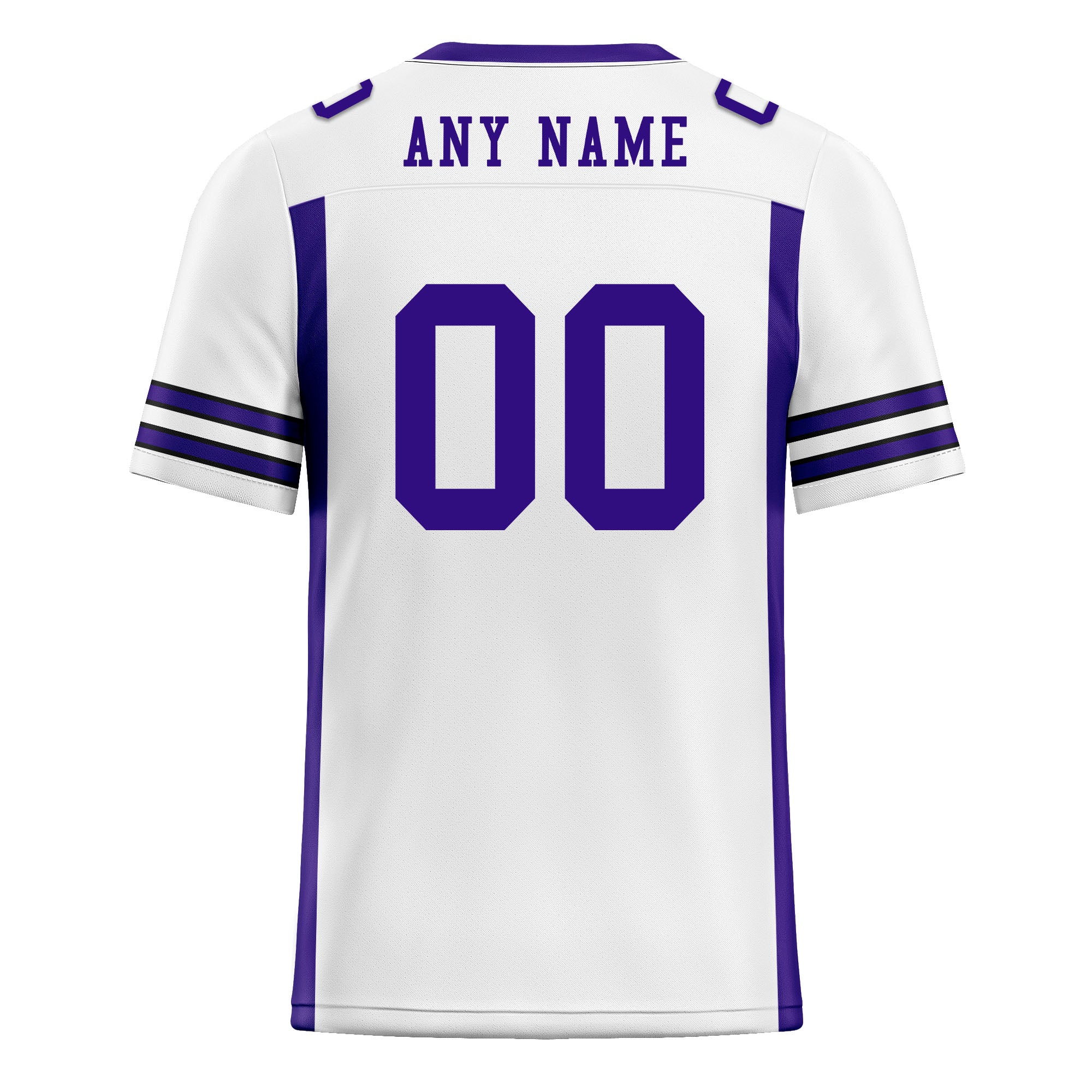 Custom White Purple Striped Sleeves Personalized Authentic Football Jersey FBJ02-D06059