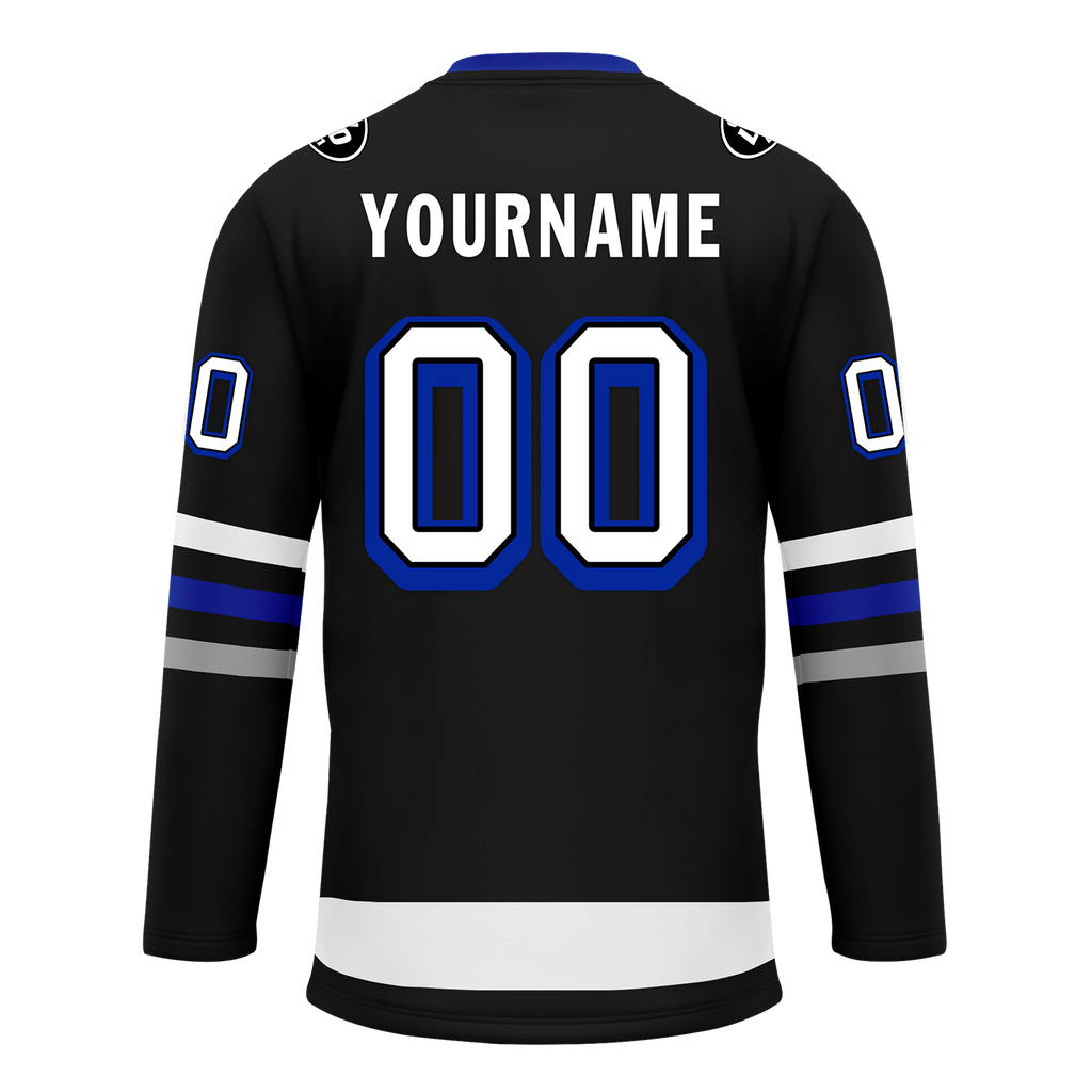 Custom Black Grey Personalized Hockey Jersey HCKJ01-D0a70ba