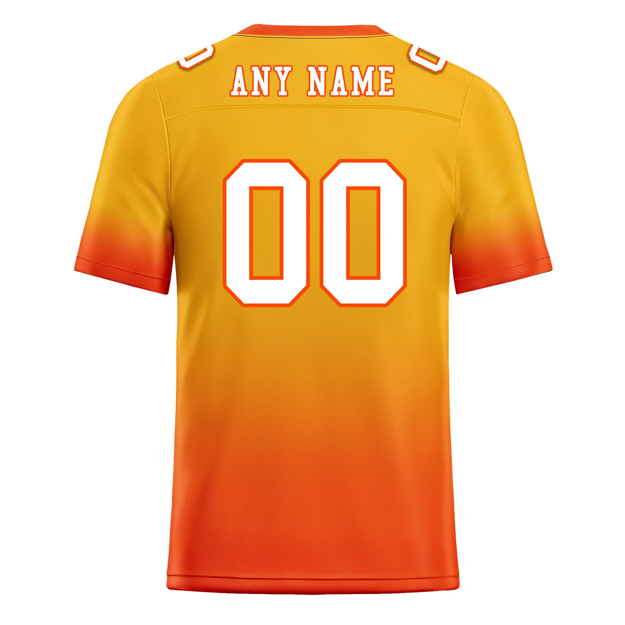 Custom Yellow Orange Fade Fashion Personalized Authentic Football Jersey FBJ02-D06099