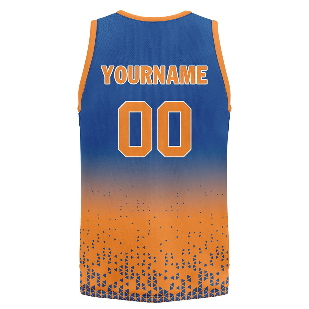 Custom Blue Orange Fade Fashion Sports Uniform Basketball Jersey BBJ01-D020102-3