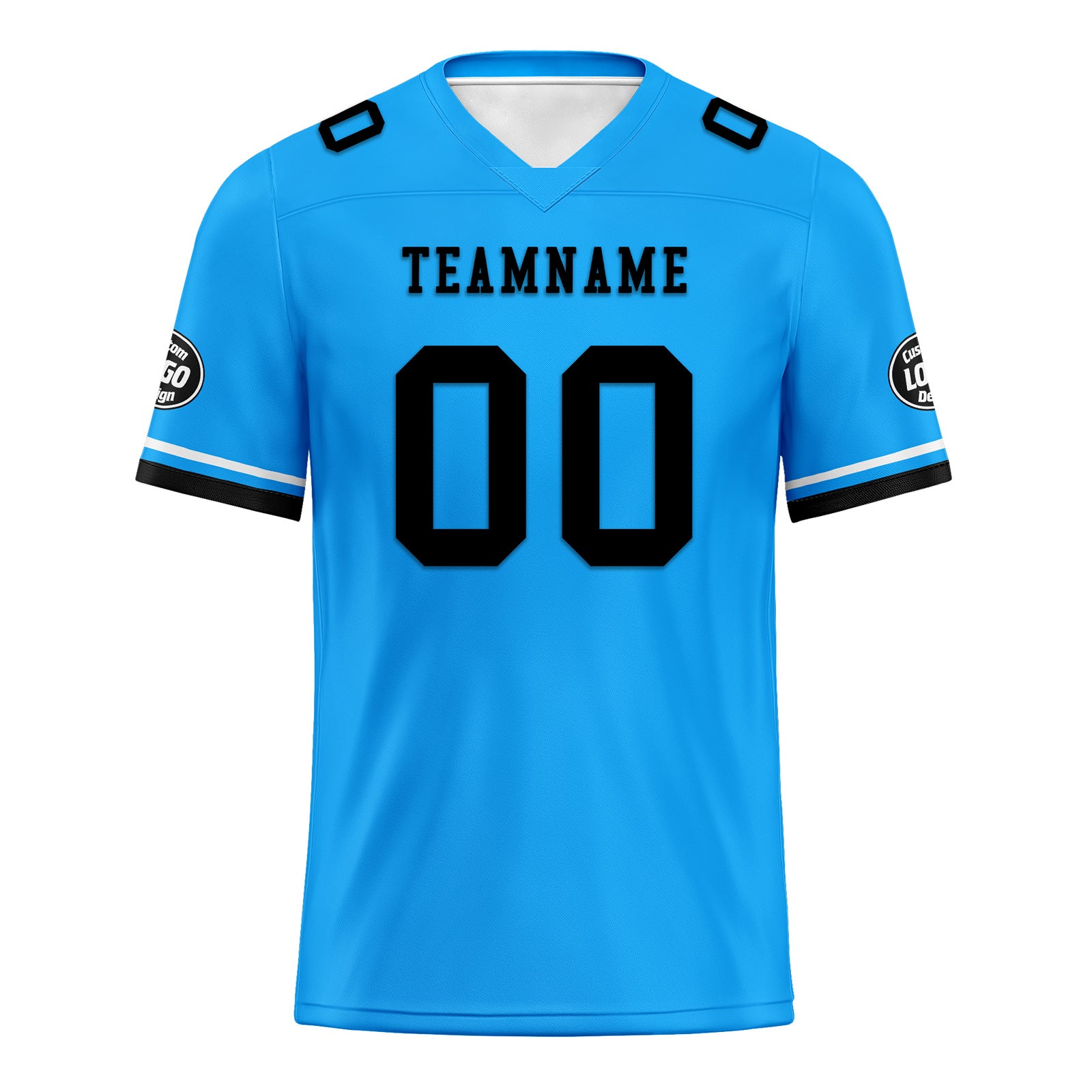 Custom Blue Carolina Personalized Authentic Football Jersey FBJ02-D020263-5