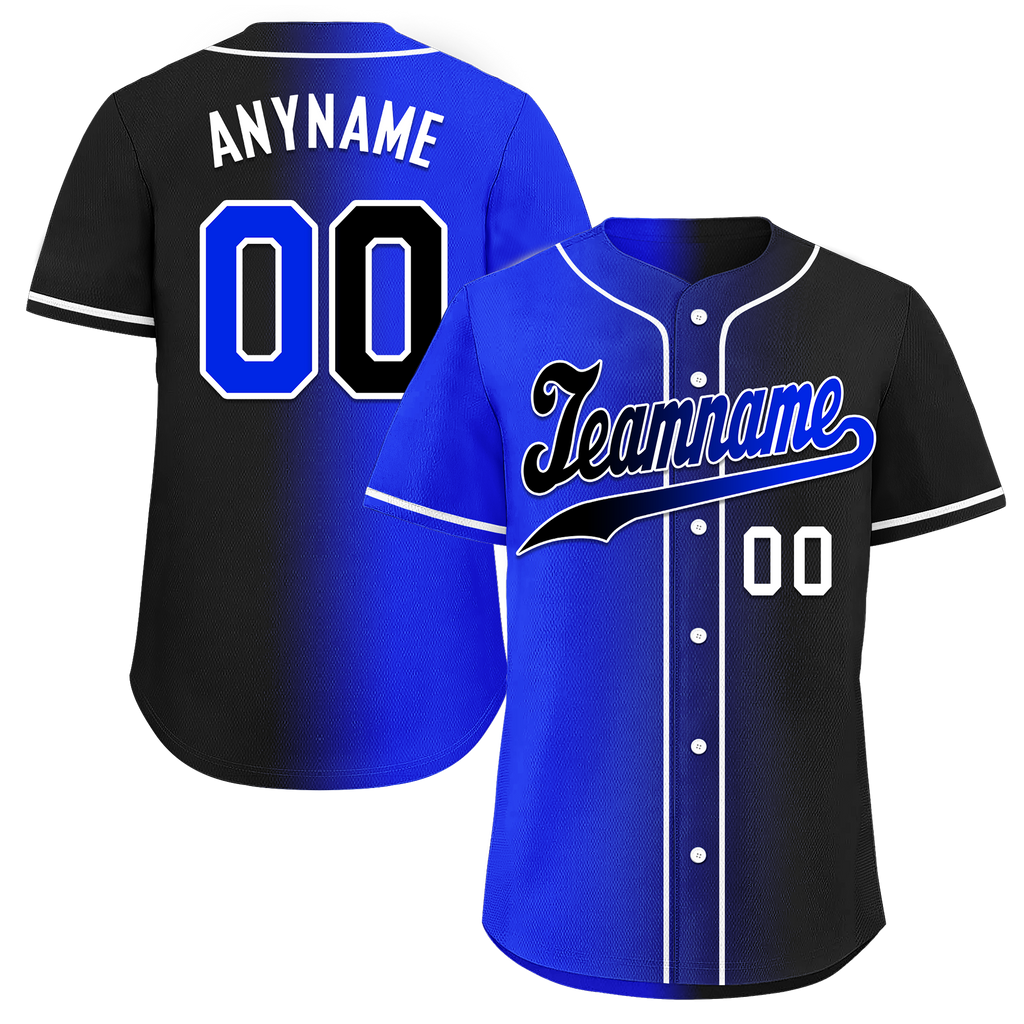 Custom Blue Black Gradient Fashion Personalized Authentic Baseball Jersey BSBJ01-D0a709e