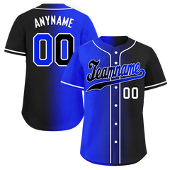 Custom Blue Black Gradient Fashion Personalized Authentic Baseball Jersey BSBJ01-D0a709e