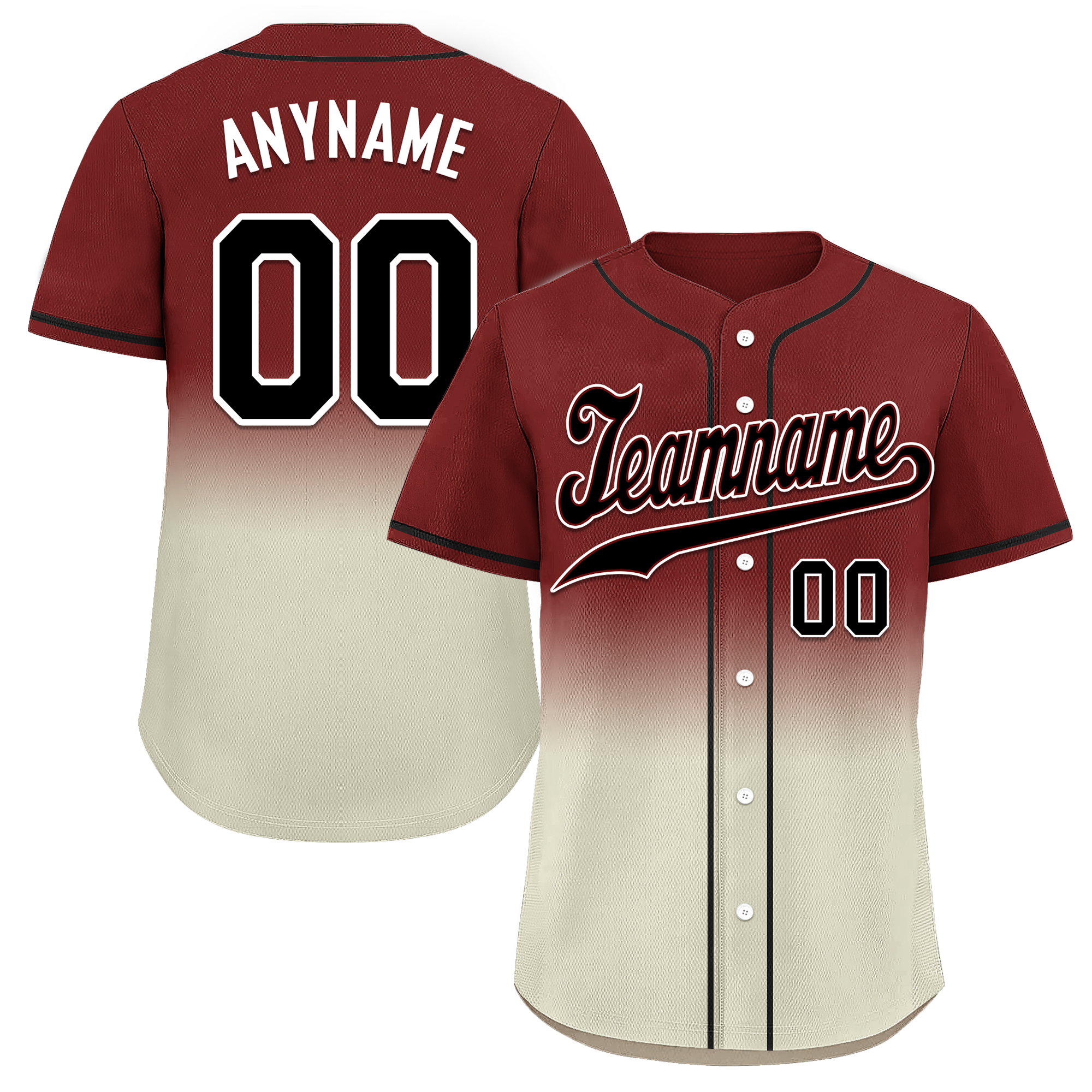 Custom Red Grey Fade Fashion Personalized Authentic Baseball Jersey BSBJ01-D0a70fa