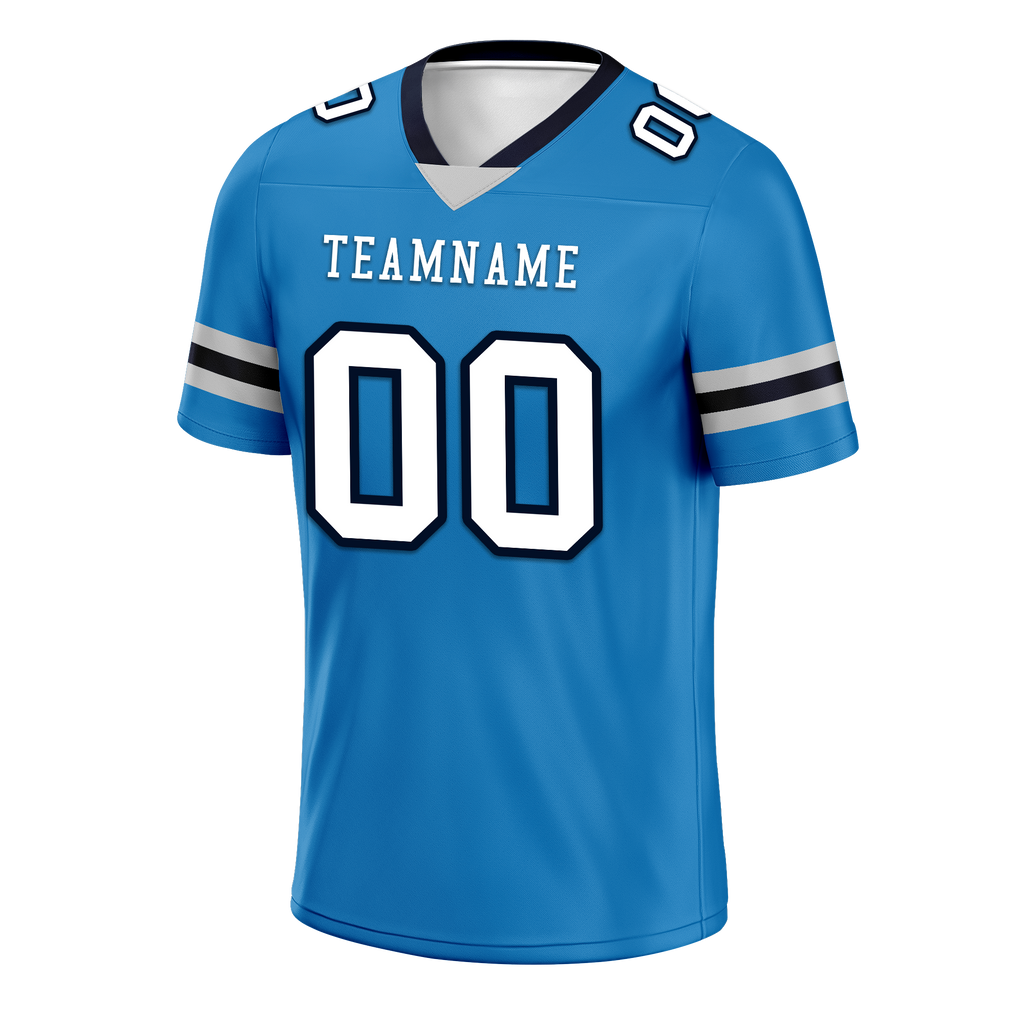 Custom Blue White Classic Style Personalized Authentic Football Jersey FBJ02-bd0a700c