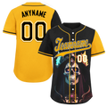 Custom Black Yellow Skull Fashion Personalized Authentic Baseball Jersey BSBJ01-D017155