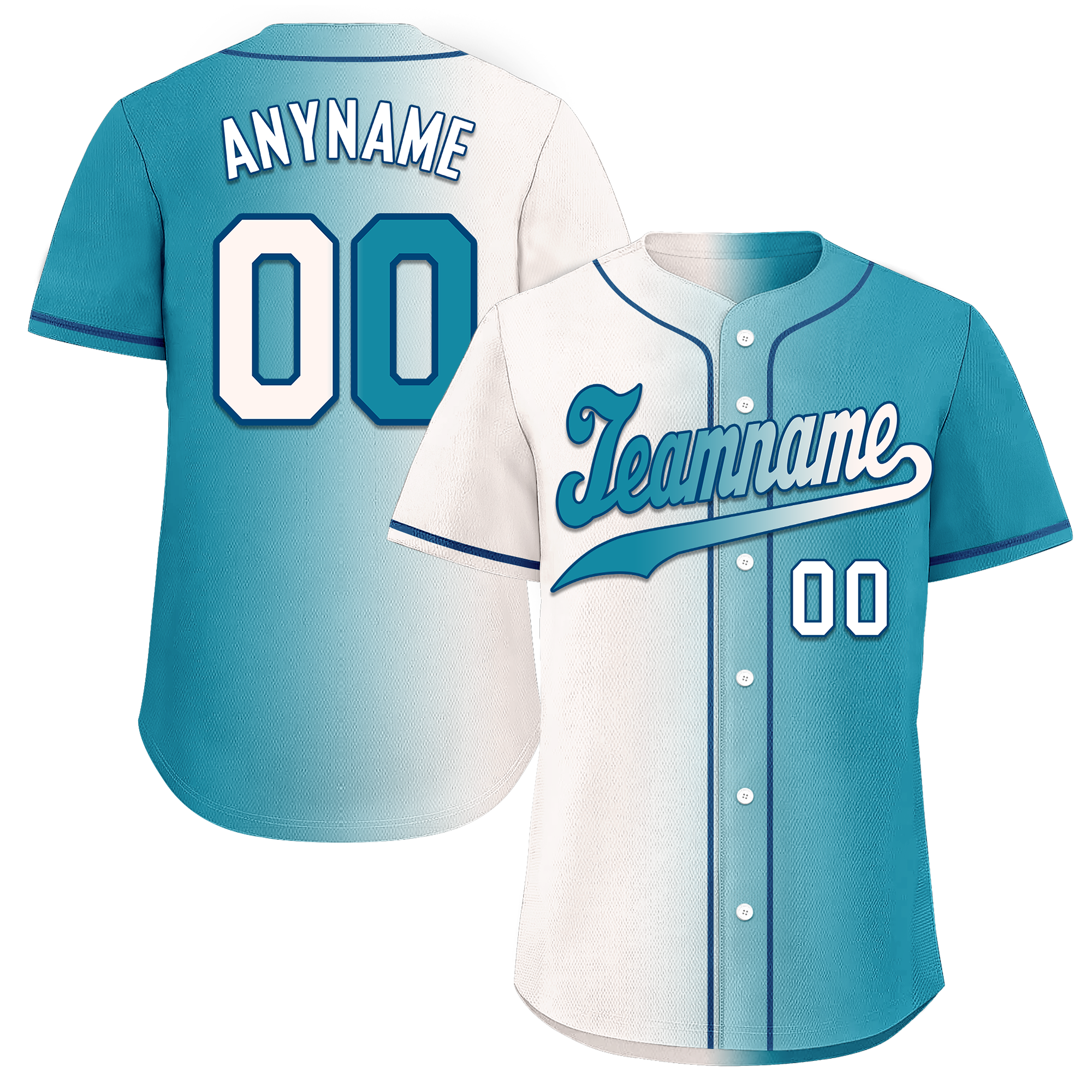 Custom White Blue Gradient Fashion Personalized Authentic Baseball Jersey BSBJ01-D0a7ab0