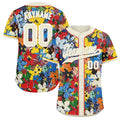 Custom Graffiti Pattern Abstract Floral Patterns Personalized Authentic Baseball Jersey BSBJ01-D020171-2
