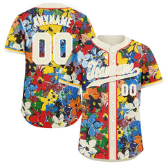 Custom Graffiti Pattern Abstract Floral Patterns Personalized Authentic Baseball Jersey BSBJ01-D020171-2