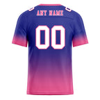 Custom Blue Pink Fade Fashion Personalized Authentic Football Jersey FBJ02-D06090