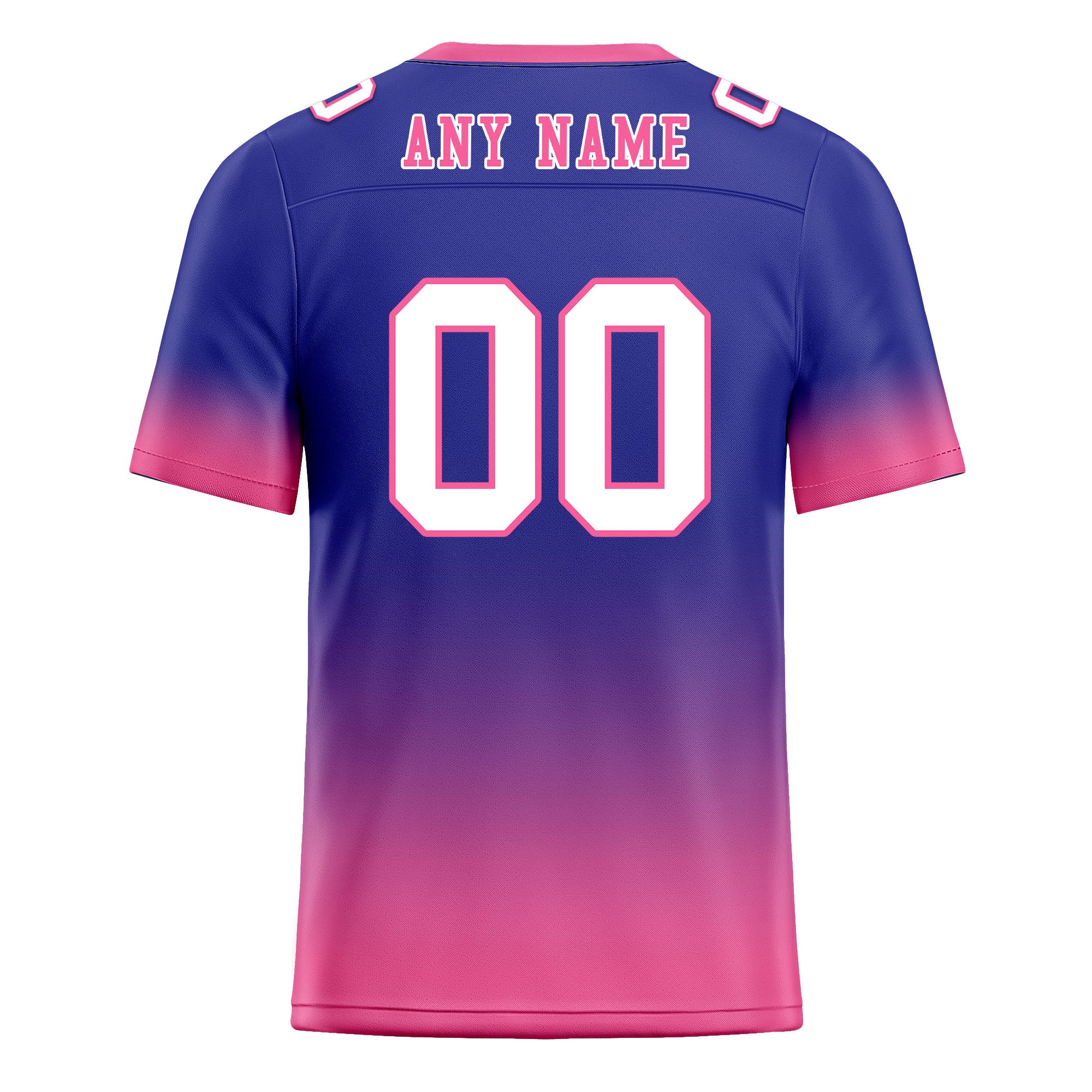 Custom Blue Pink Fade Fashion Personalized Authentic Football Jersey FBJ02-D06090