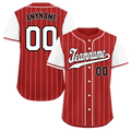 Custom Red White Stripe Fashion Personalized Authentic Baseball Jersey BSBJ01-D017222