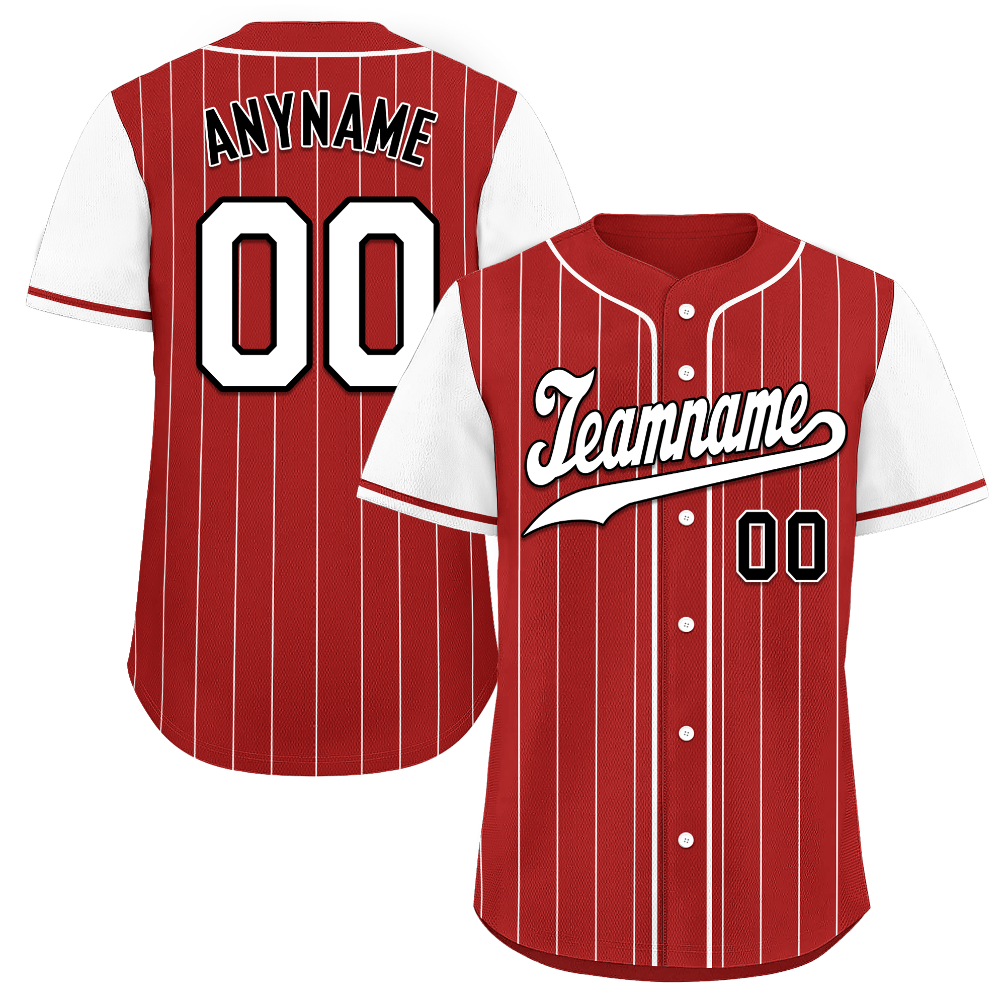 Custom Red White Stripe Fashion Personalized Authentic Baseball Jersey BSBJ01-D017222