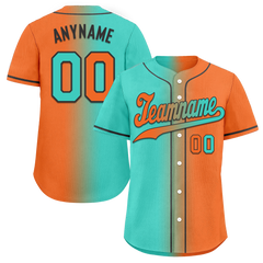 Custom Cyan Orange Gradient Fashion Personalized Authentic Baseball Jersey BSBJ01-D0a7087