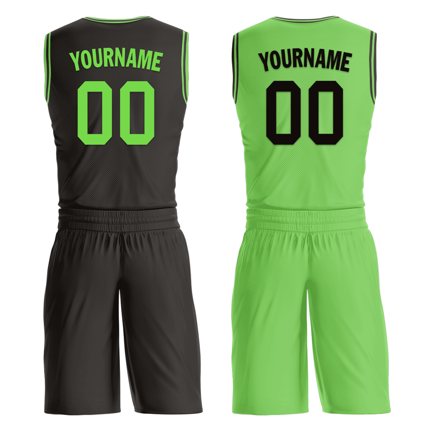 Custom Black Green Classic Style Reversible Basketball Uniform Personalized Ordinary BBJR-D017049