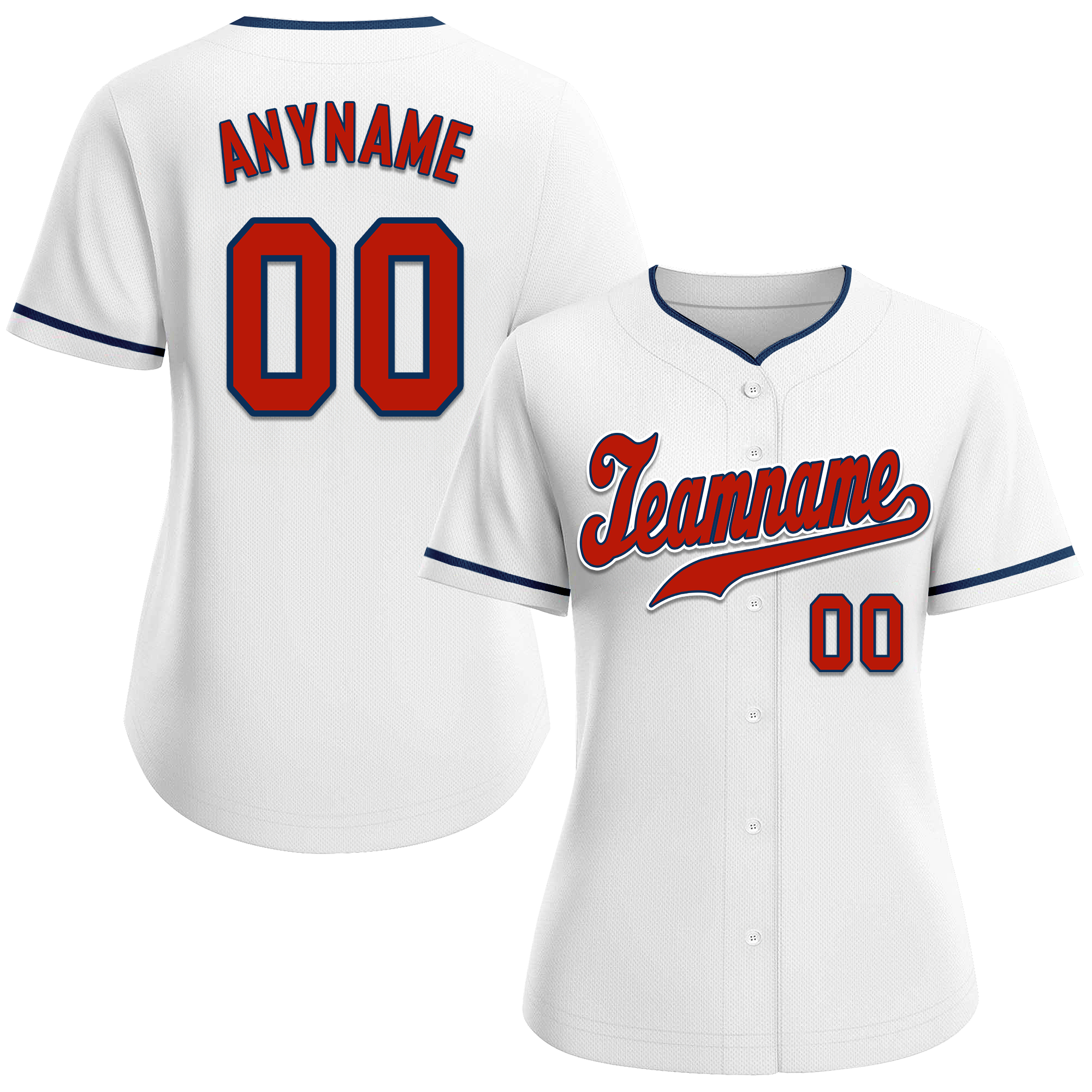 Custom White Classic Style Red Personalized Authentic Baseball Jersey BSBJ01-bd0fab8