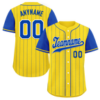 Custom Yellow Blue Stripe Fashion Personalized Authentic Baseball Jersey BSBJ01-D017240