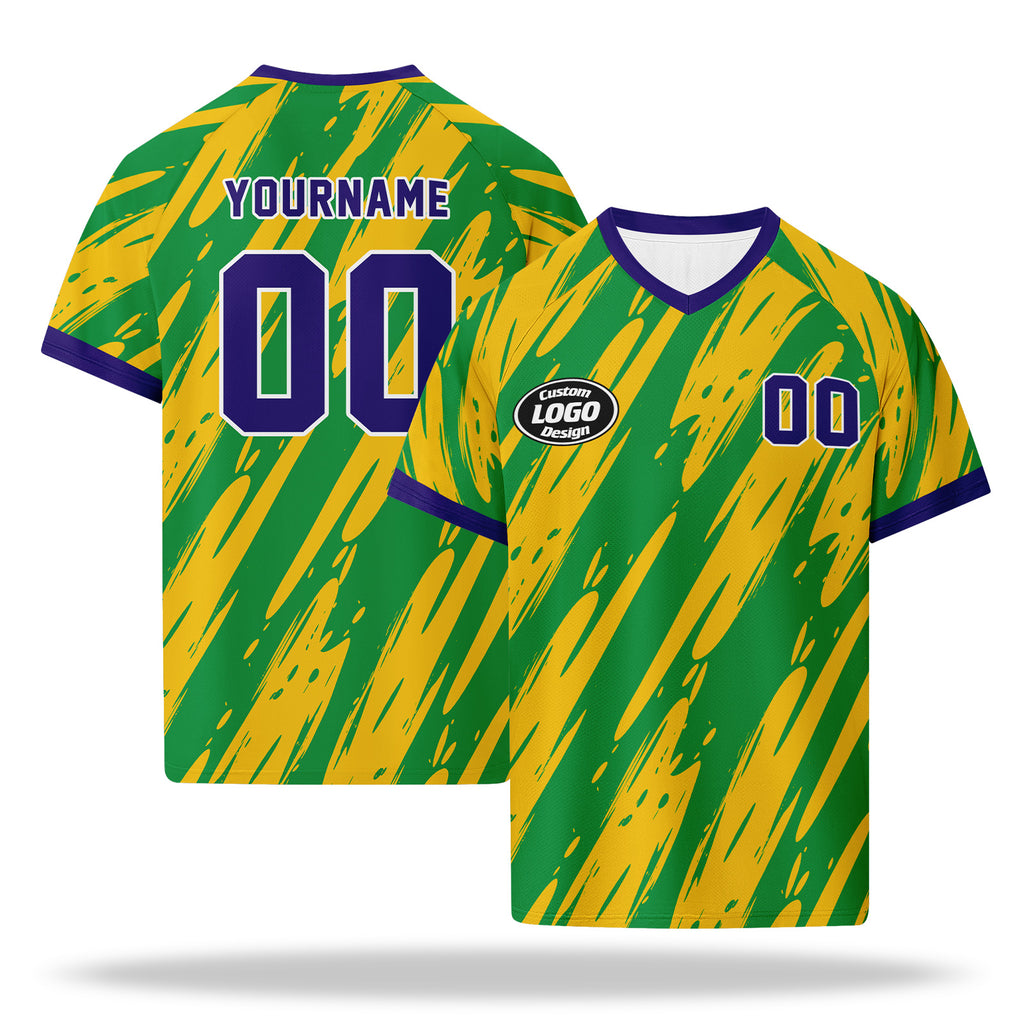 Custom 2026 World Cup Brazil High Quality Soccer Stadium Version Jersey Sneakers Sports Shoes and Hat Combo Offer Personalized Team Name and Logo ZH-F027089-1