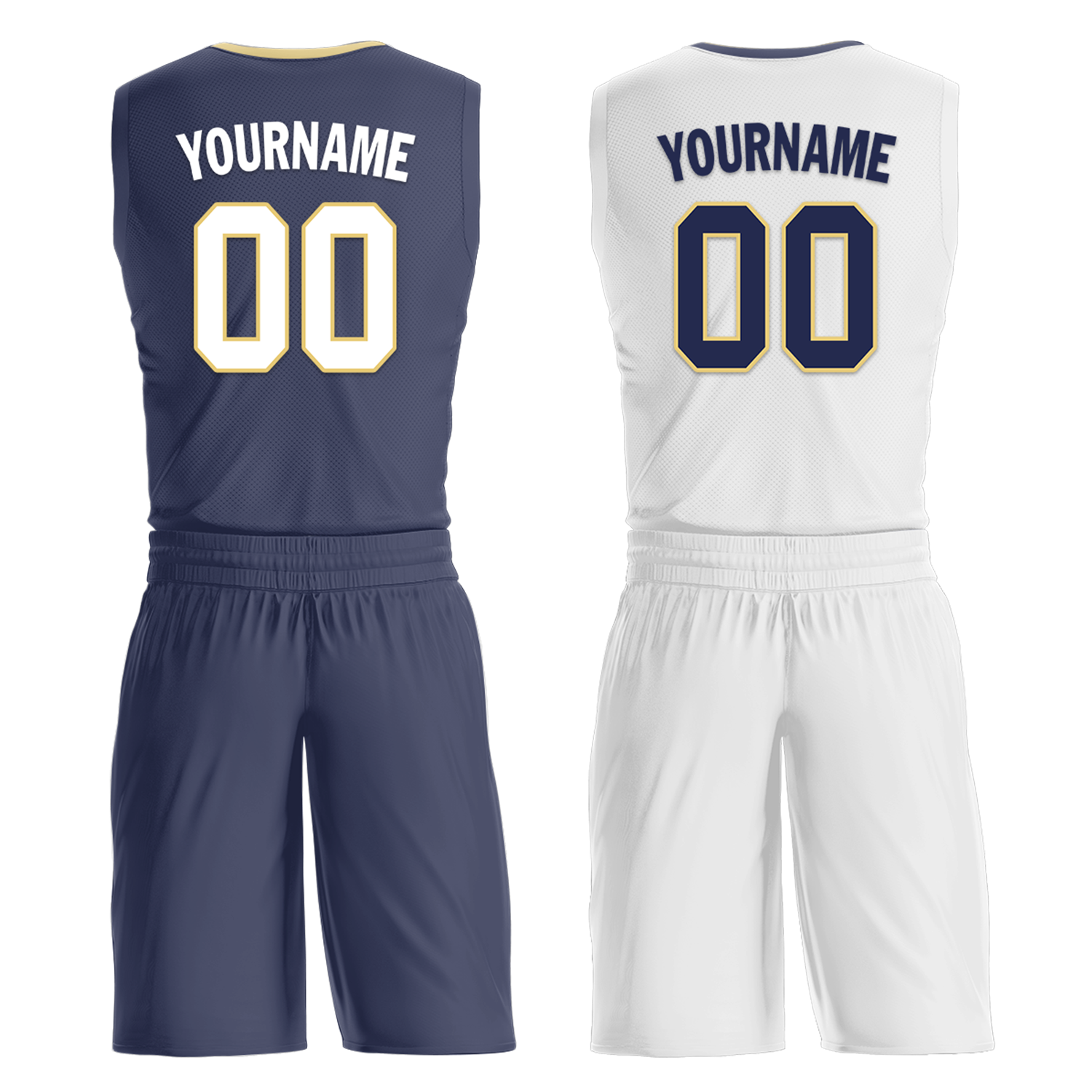 Custom Blue White Classic Style Reversible Basketball Uniform Personalized Ordinary BBJR-D017050