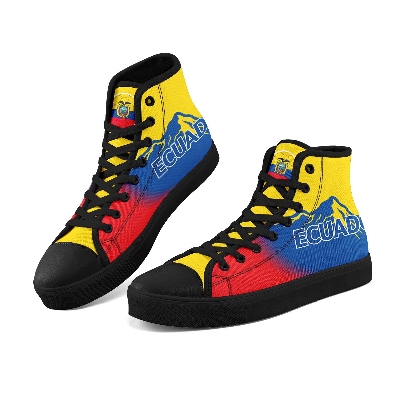 Custom Ecuador 2026 World Cup Sneakers DIY Country Flag Running Shoes Lightweight Sport Shoes Gift for Football Fans Personalized Team Name and Logo FN024-F009099-5