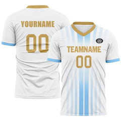 Custom White Blue Soccer Sets Jersey Personalized SCJ101-D020131-10