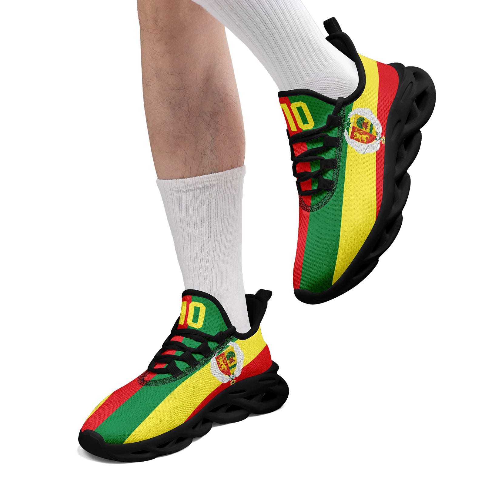 Custom Senegal 2026 World Cup Sneakers DIY Country Flag Running Shoes Lightweight Sport Shoes Gift for Football Fans Personalized Team Name and Logo FN003-F009094-1