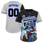 Custom Black Gray Skull Fashion Personalized Authentic Baseball Jersey BSBJ01-D017144