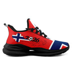 Custom 2026 World Cup Norway Sneakers DIY Country Flag Running Shoes Lightweight Sport Shoes Gift for Football Fans Personalized Team Name and Logo FN079-F027070-2