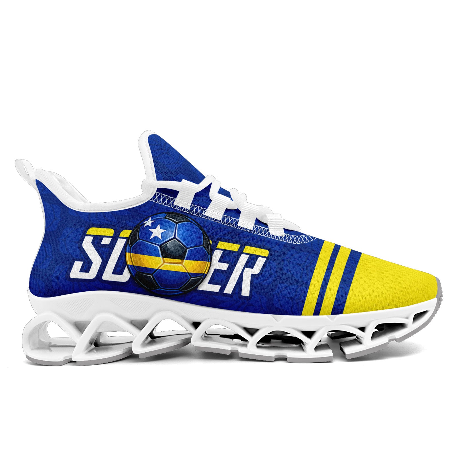 Custom Curaçao 2026 World Cup Sneakers DIY Country Flag Running Shoes Lightweight Sport Shoes Gift for Football Fans Personalized Team Name and Logo FN003XD-F009091-3