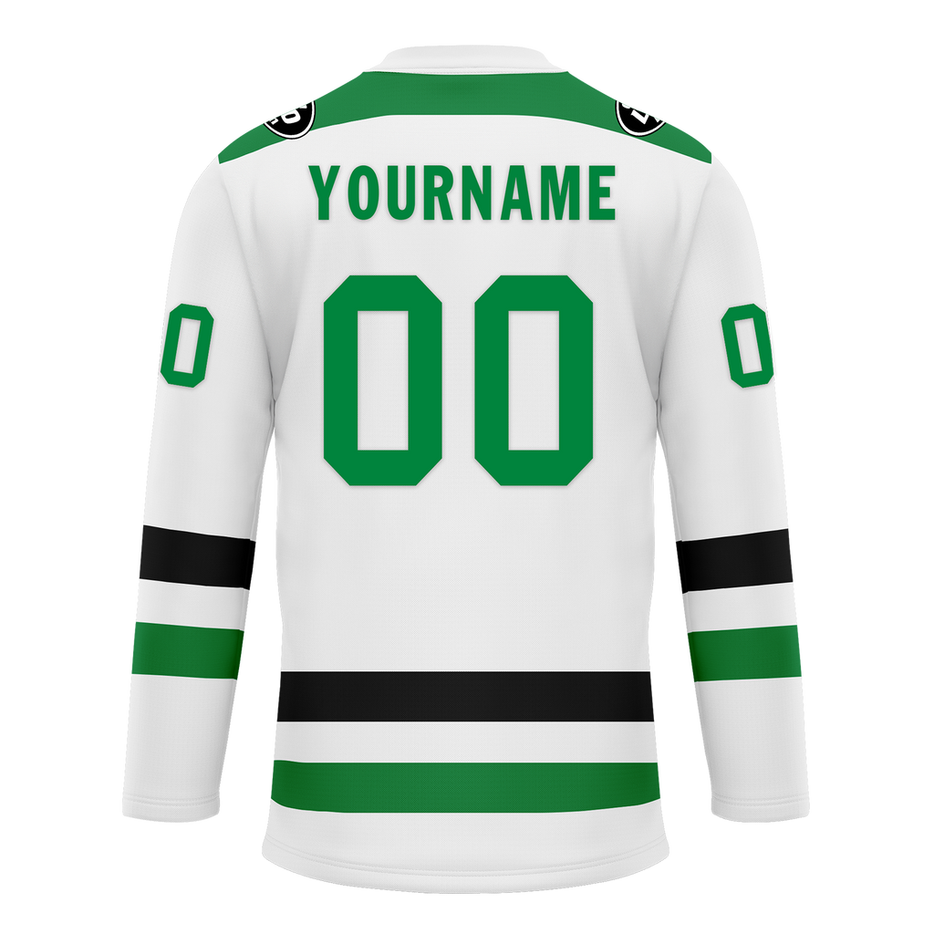 Custom White Green Personalized Hockey Jersey HCKJ01-D0a70b7