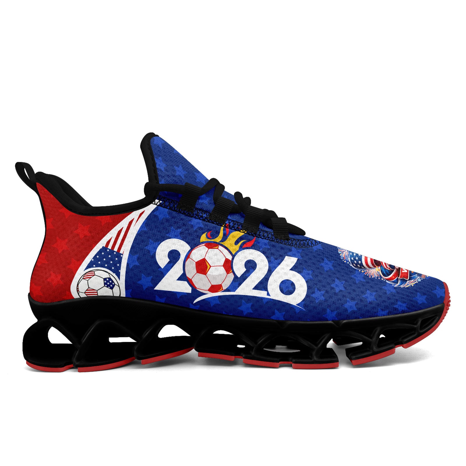 Custom United States 2026 World Cup Sneakers DIY Country Flag Running Shoes Lightweight Sport Shoes Gift for Football Fans Personalized Team Name and Logo FN003XD-F028038-5