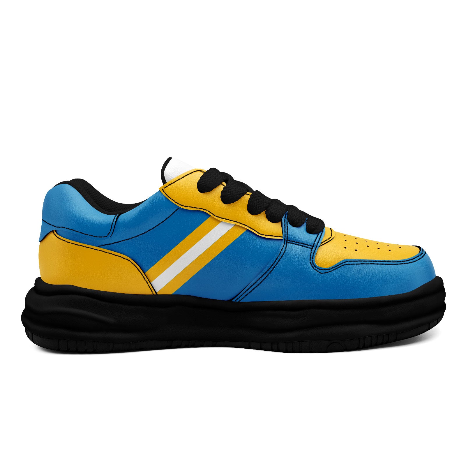 Custom Blue Yellow Los Angeles Shoes Personalized Sneaker FN032-D020389-22