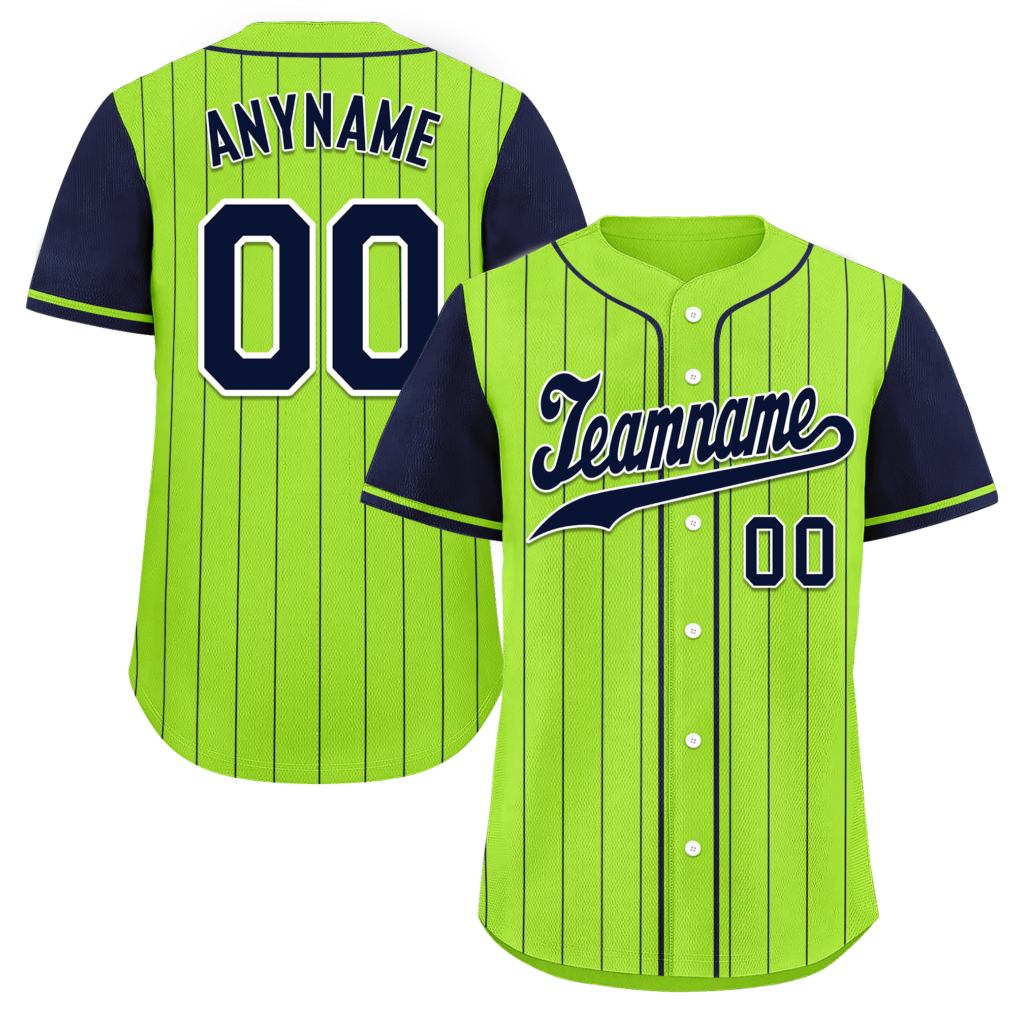Custom Green Blue Stripe Fashion Personalized Authentic Baseball Jersey BSBJ01-D017232