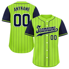 Custom Green Blue Stripe Fashion Personalized Authentic Baseball Jersey BSBJ01-D017232