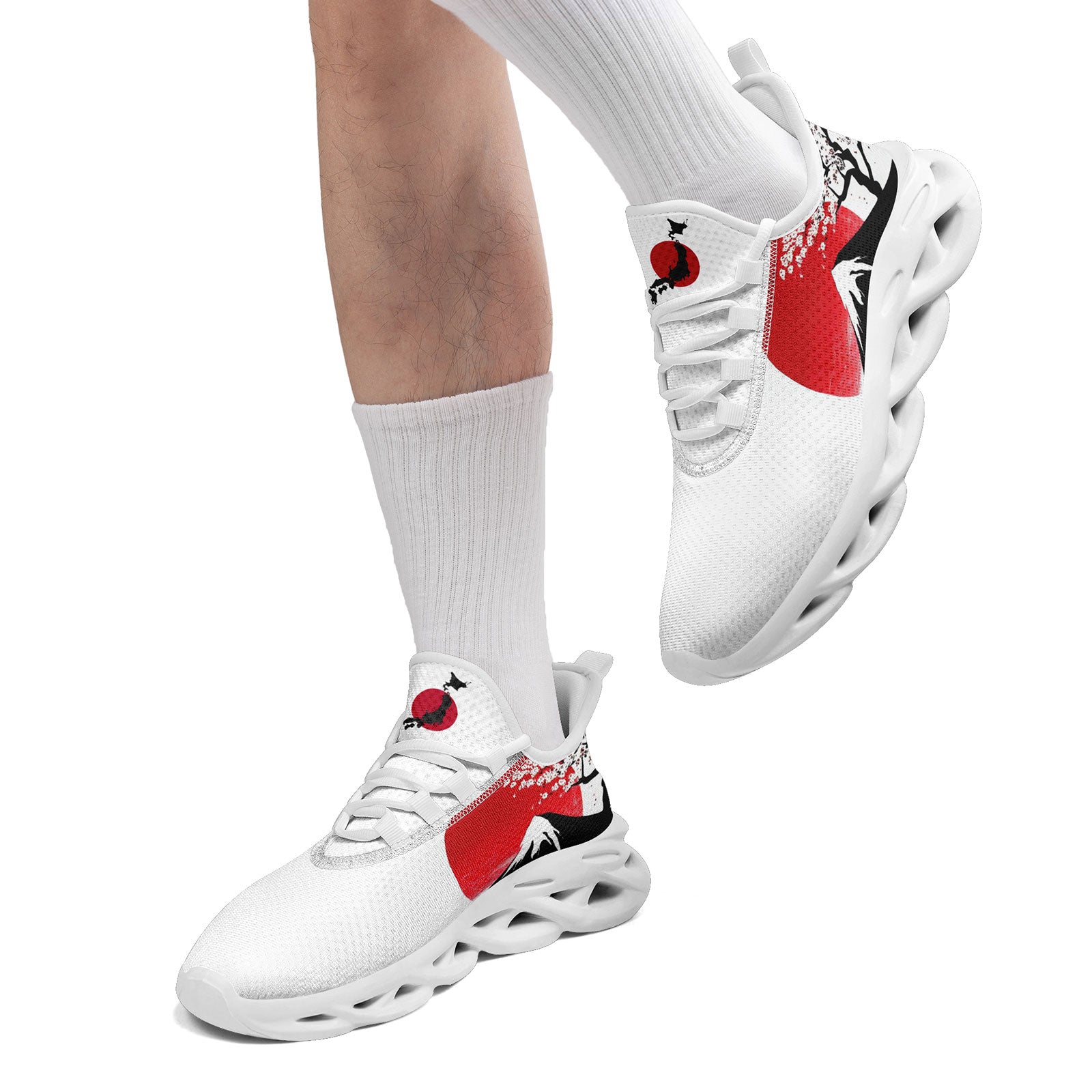 Custom Japan 2026 World Cup Sneakers DIY Country Flag Running Shoes Lightweight Sport Shoes Gift for Football Fans Personalized Team Name and Logo FN003-F025044-7