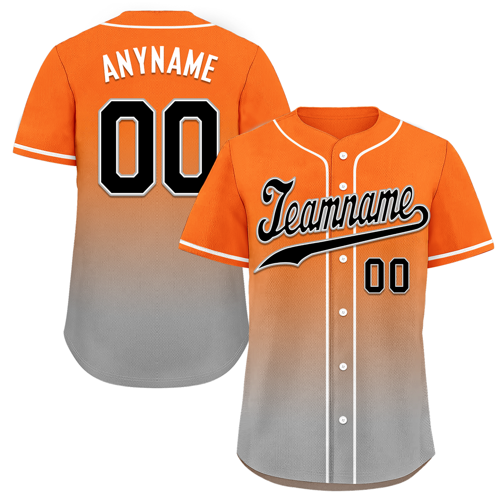 Custom Orange Grey Fade Fashion Personalized Authentic Baseball Jersey BSBJ01-D0a70ec