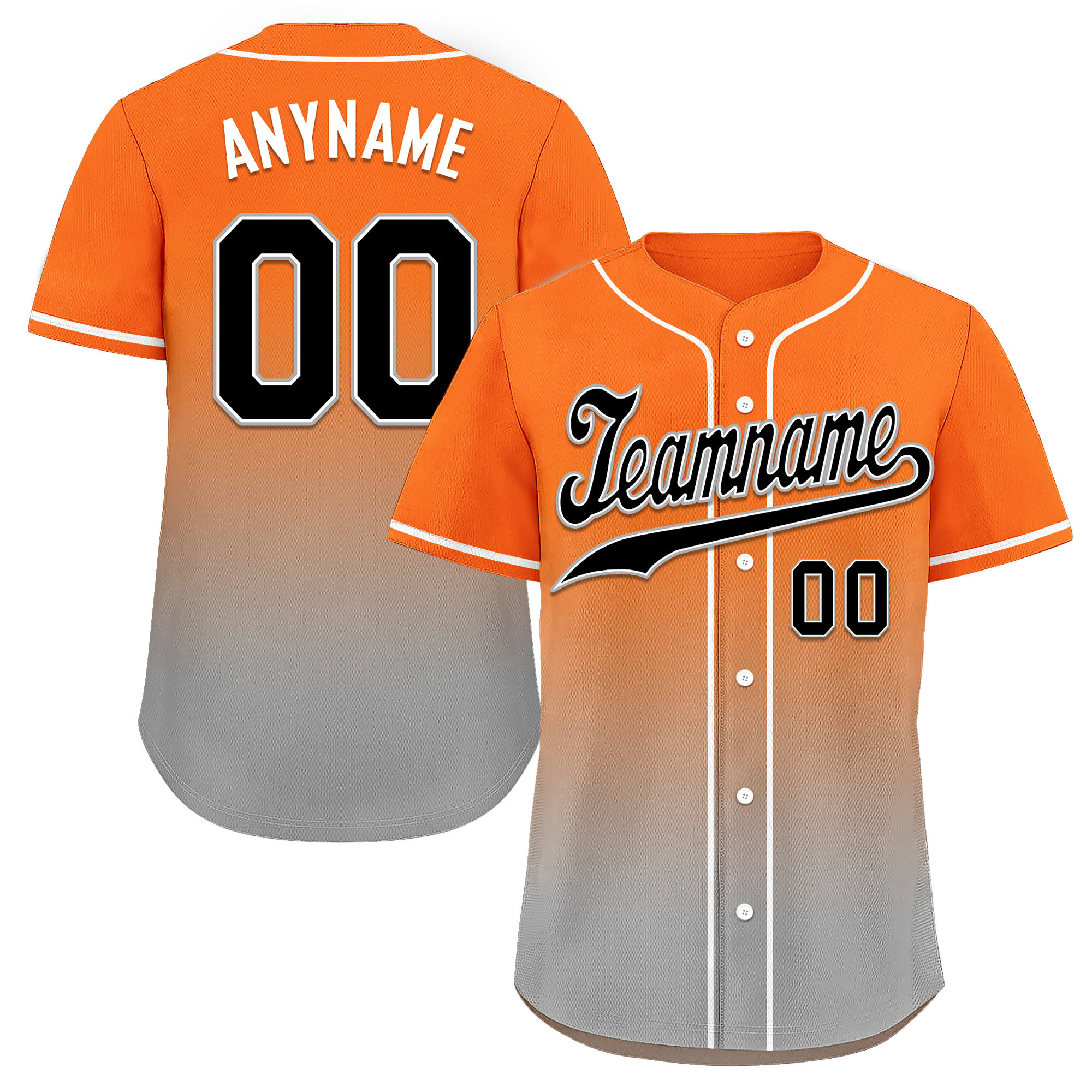 Custom Orange Grey Fade Fashion Personalized Authentic Baseball Jersey BSBJ01-D0a70ec